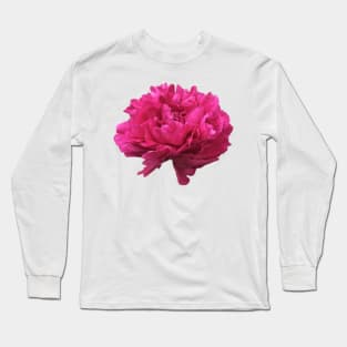 Hot Pink Peony in Full Bloom Long Sleeve T-Shirt